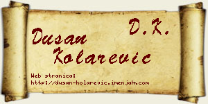 Dušan Kolarević vizit kartica